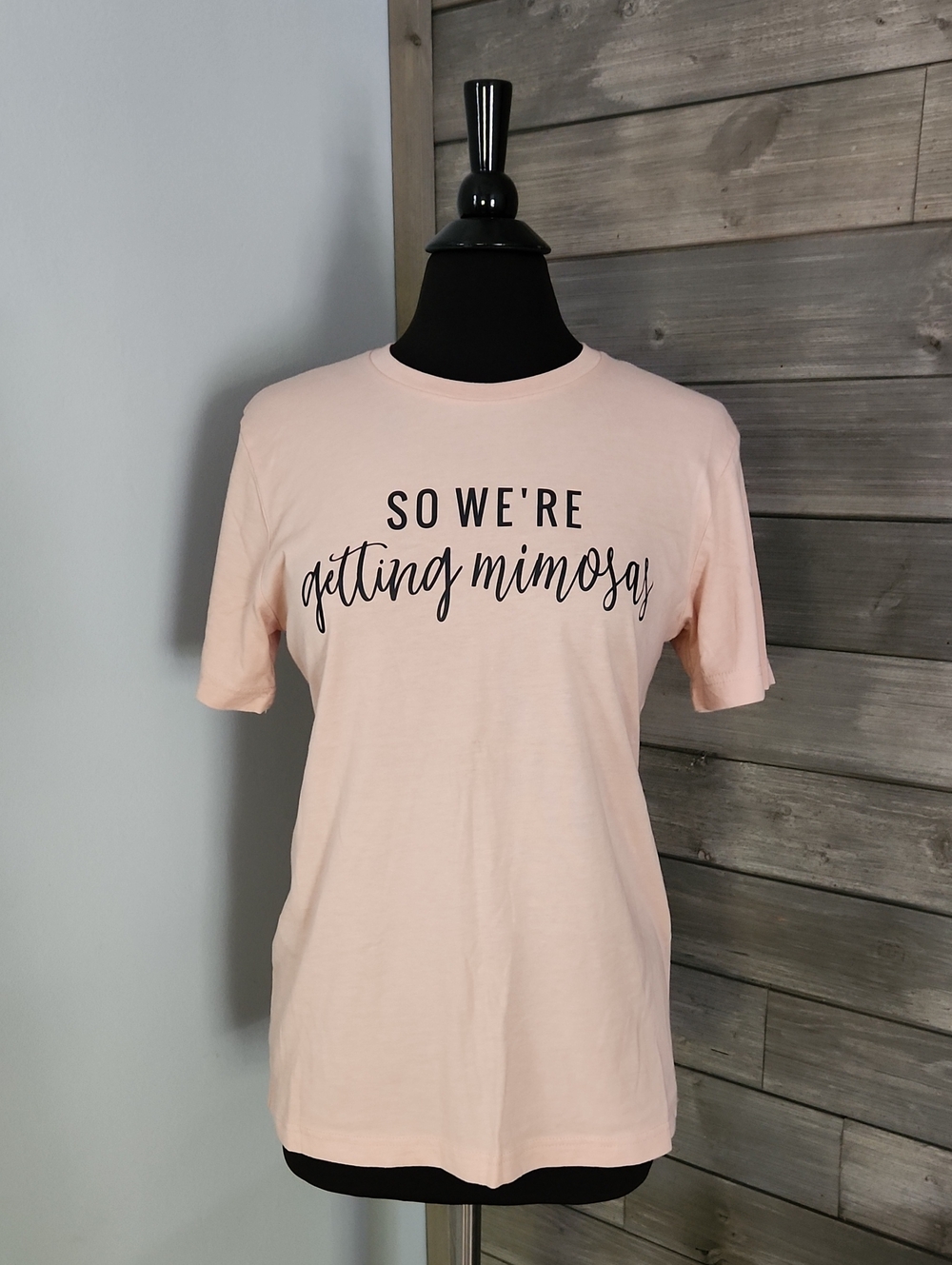 Custom Getting Mimosas Graphic Tee  | Light Peach